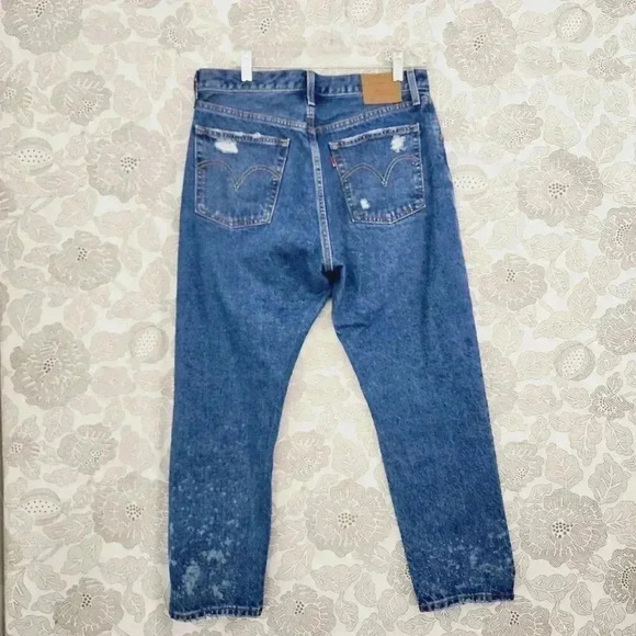 Levis Premium Women Distressed Jeans 30 L26 Blue Denim Bleached - Picture 2 of 10